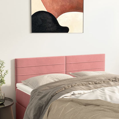 Čelo Postele 2 Ks Růžové 80 X 5 X 78/88 Cm Samet Růžová