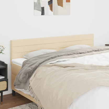 Čela Postele 4 Ks 72 X 5 X 78/88 Cm Textil Krémová