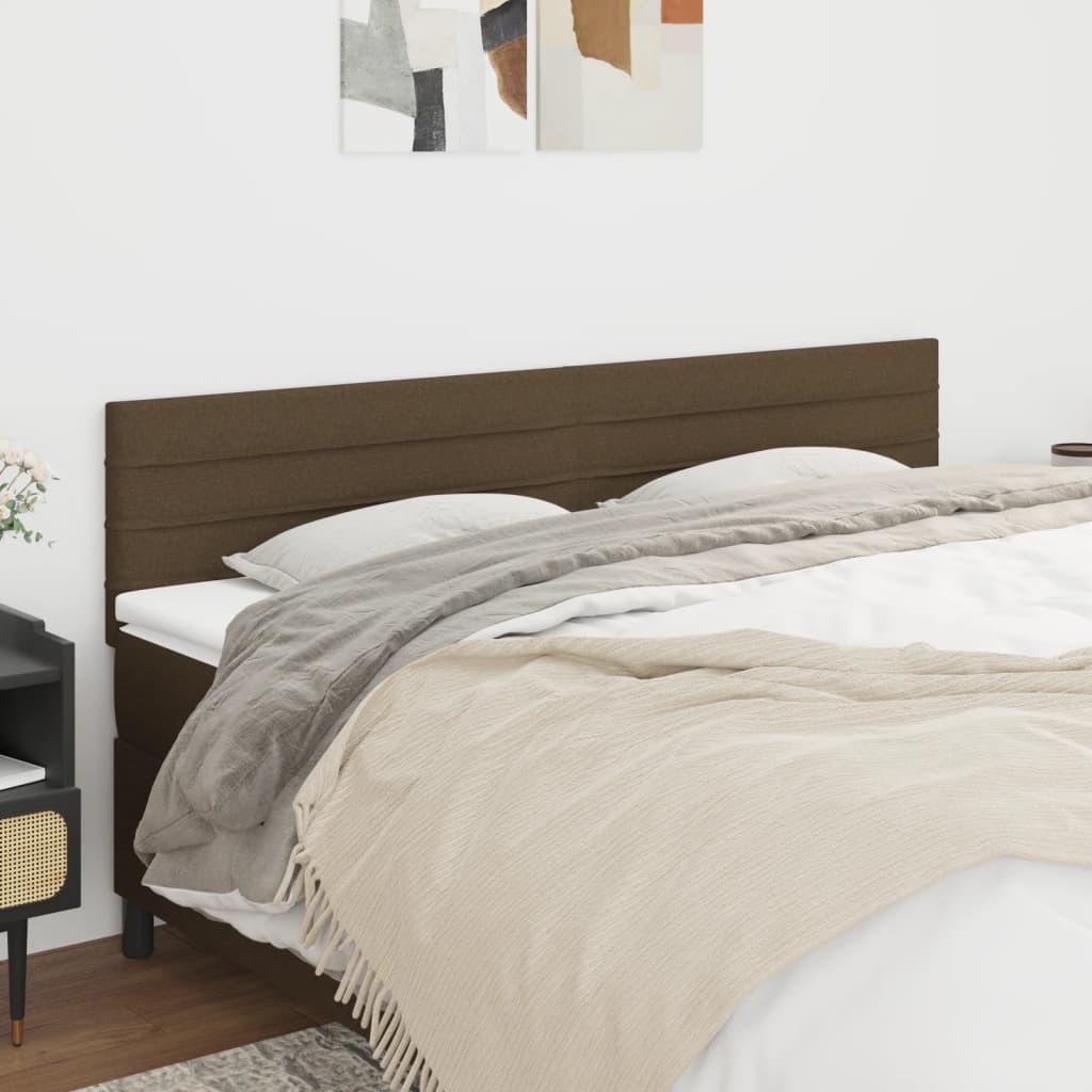 Čelo Postele 2 Ks Tmavě Hnědé 80 X 5 X 78/88 Cm Textil Tmavě Hnědá