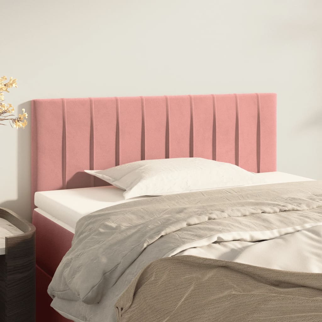Čelo Postele 2 Ks Růžové 100X5X78/88 Cm Samet Růžová
