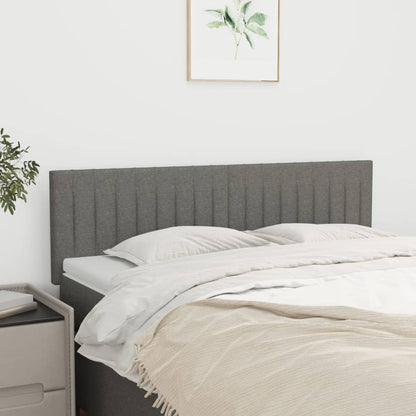 Čelo Postele 2 Ks Tmavě Šed 90X5X78/88 Cm Textil Tmavě Šedá