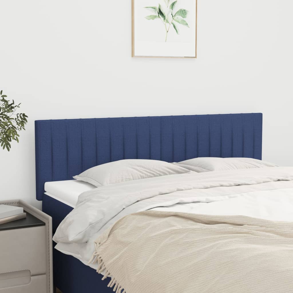 Čelo Postele 2 Ks Modré 90X5X78/88 Cm Textil Modrá