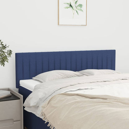 Čelo Postele 2 Ks Modré 90X5X78/88 Cm Textil Modrá