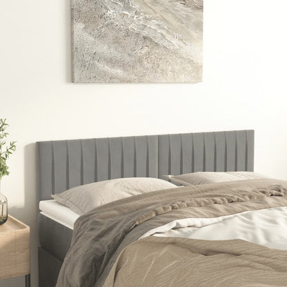 Čelo Postele 4 Ks Světle Šedé 100 X 5 X 78/88 Cm Samet Světle Šedá