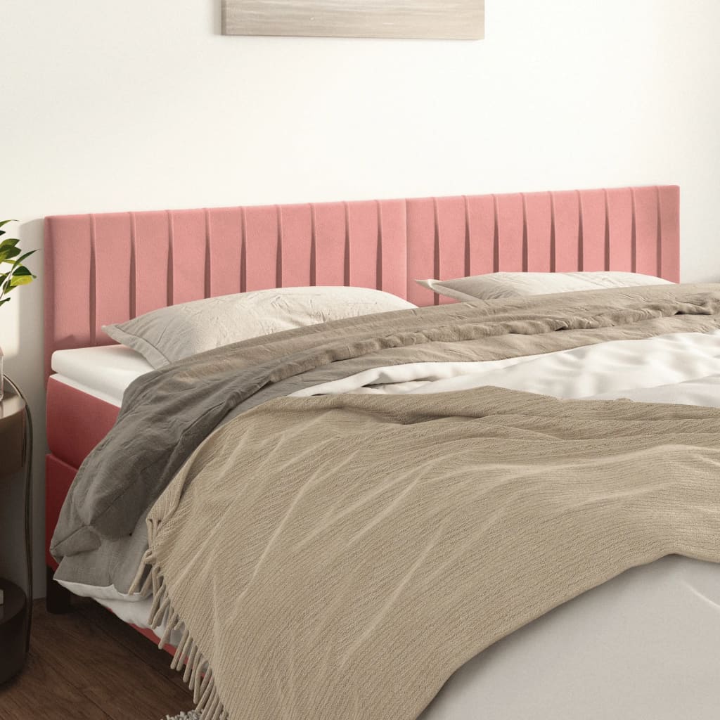 Čelo Postele 2 Ks Růžové 100X5X78/88 Cm Samet Růžová