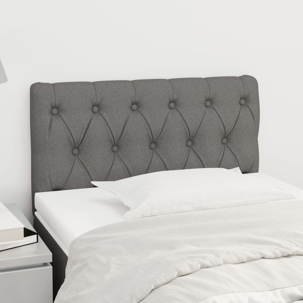 Čelo Postele 2 Ks Tmavě Šed 80X7X78/88 Cm Textil Tmavě Šedá