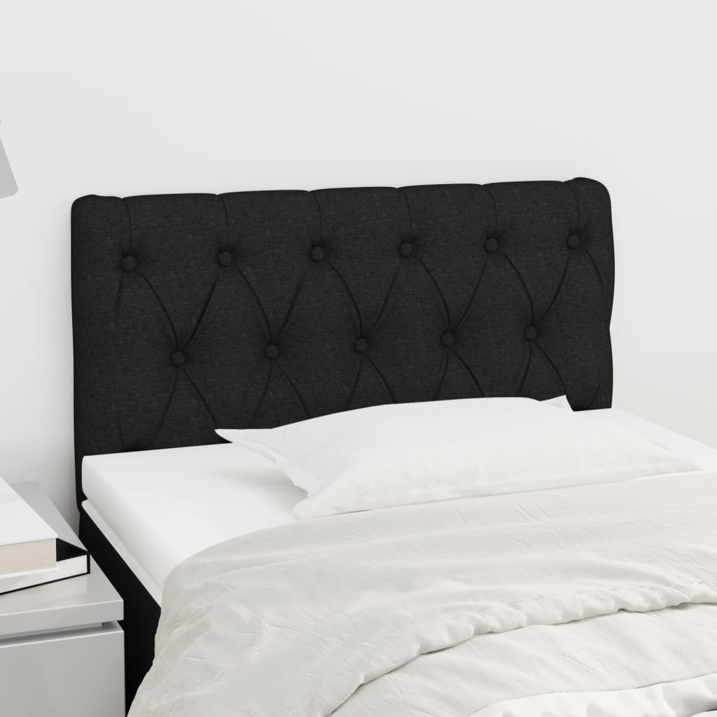 Čelo Postele 2 Ks Černé 100X7X78/88 Cm Textil Černá