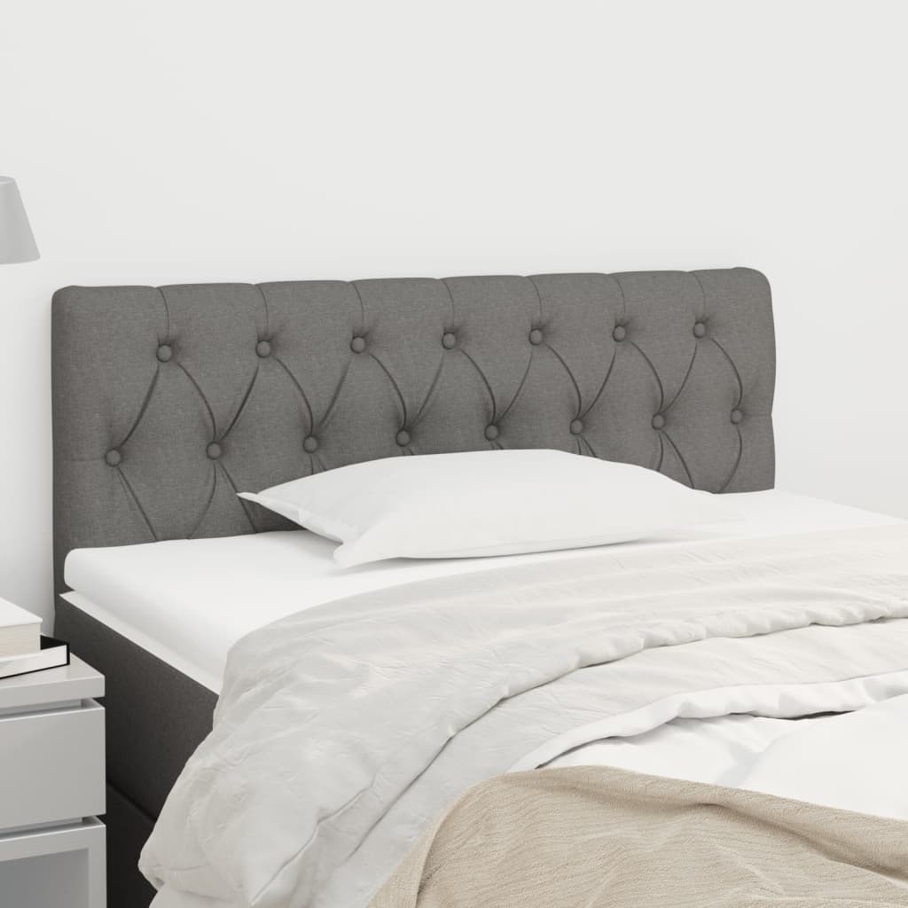 Čelo Postele 2 Ks Tmavě Šed 80X7X78/88 Cm Textil Tmavě Šedá