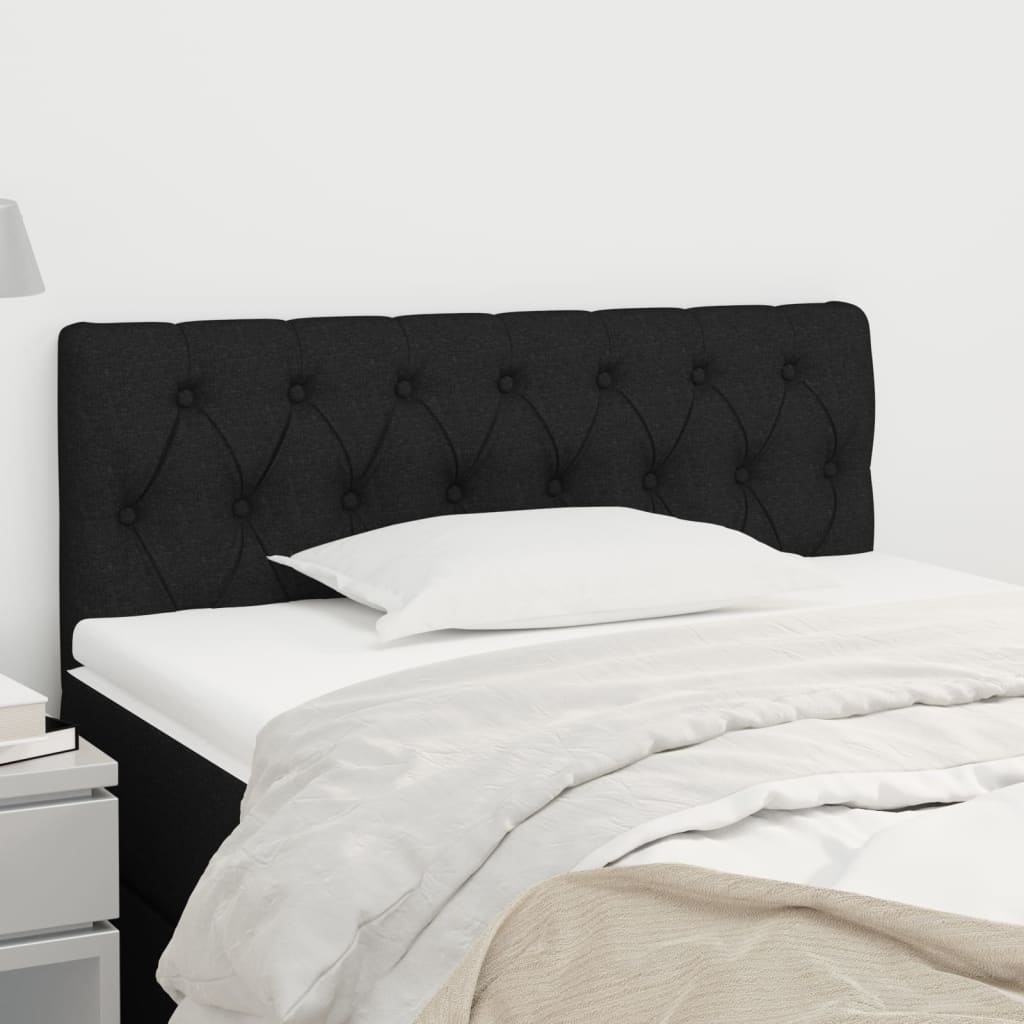 Čelo Postele 2 Ks Černé 100X7X78/88 Cm Textil Černá