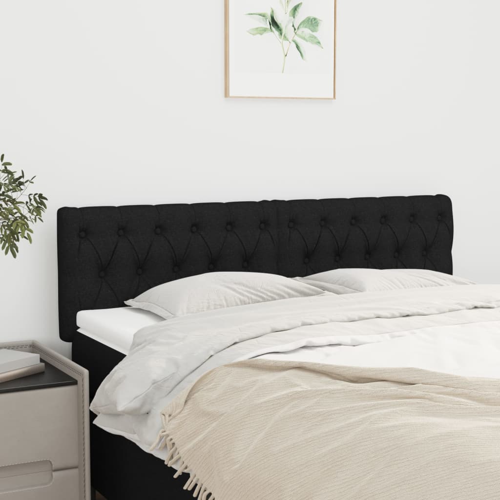 Čelo Postele 2 Ks Černé 100X7X78/88 Cm Textil Černá