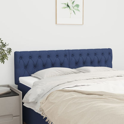 Čelo Postele 4 Ks Modré 90 X 7 X 78/88 Cm Textil Modrá