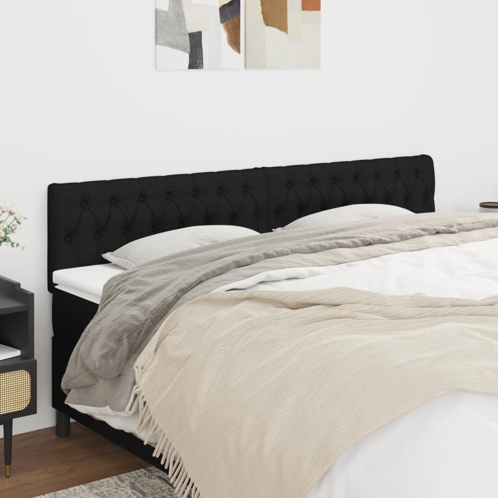 Čelo Postele 2 Ks Černé 100X7X78/88 Cm Textil Černá