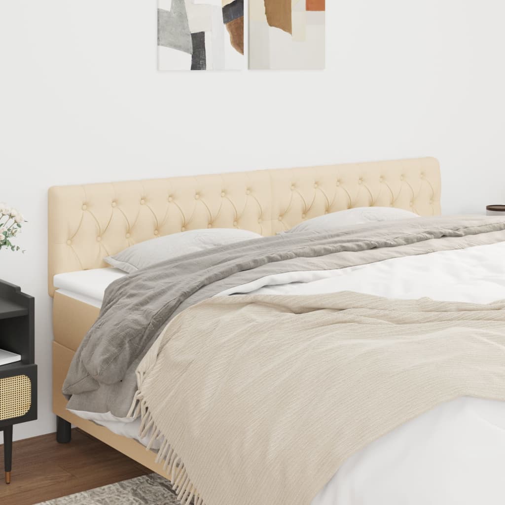 Čelo Postele 2 Ks Krémové 90X7X78/88 Cm Textil Krémová