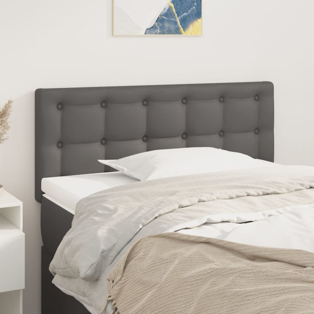 Čelo Postele 2 Ks Šedé 90X5X78/88 Cm Umělá Kůže Šedá
