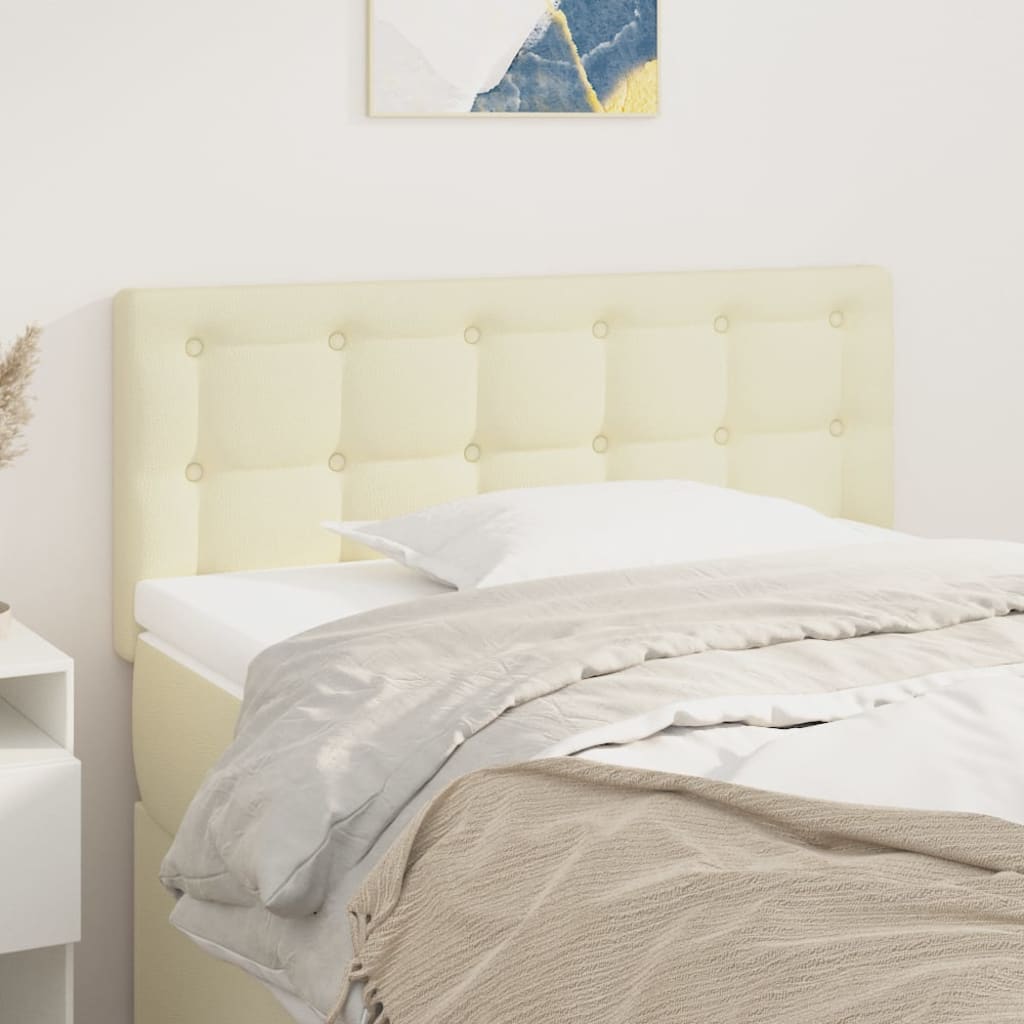 Čelo Postele Krémové 100X5X78/88 Cm Umělá Kůže Krémová