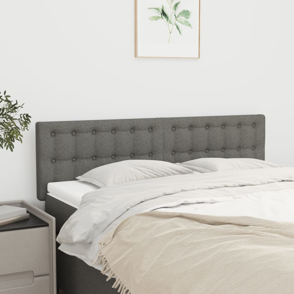 Čela Postele 4 Ks 72 X 5 X 78/88 Cm Textil Tmavě Šedá