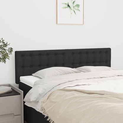 Čelo Postele 2 Ks Černé 90X5X78/88 Cm Textil Černá