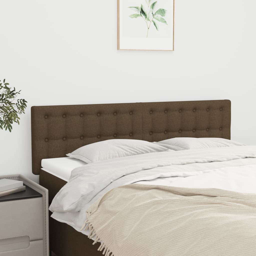 Čela Postele 4 Ks 72 X 5 X 78/88 Cm Textil Tmavě Hnědá