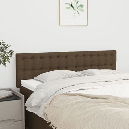 Čela Postele 4 Ks 72 X 5 X 78/88 Cm Textil Tmavě Hnědá