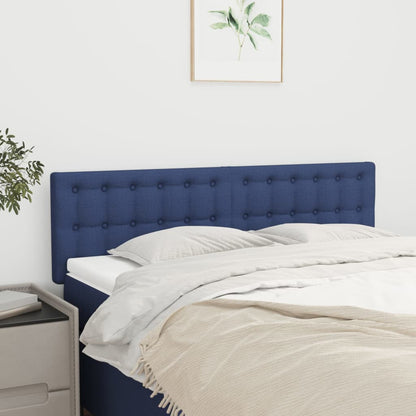 Čelo Postele 2 Ks Modré 80 X 5 X 78/88 Cm Textil Modrá