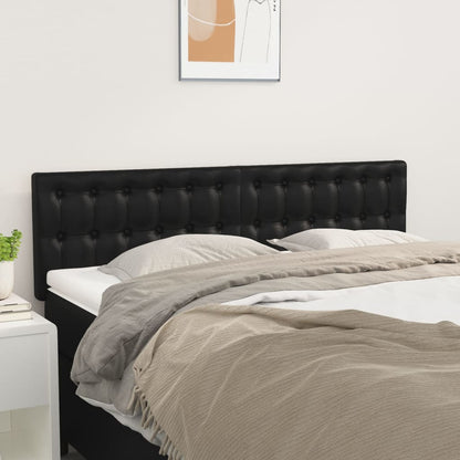 Čelo Postele 2 Ks Černé 100X5X78/88 Cm Umělá Kůže Černá