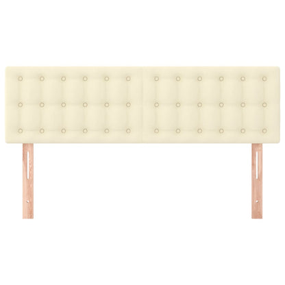 Čela Postele Krémová 144X5X78/88 Cm Umělá Kůže