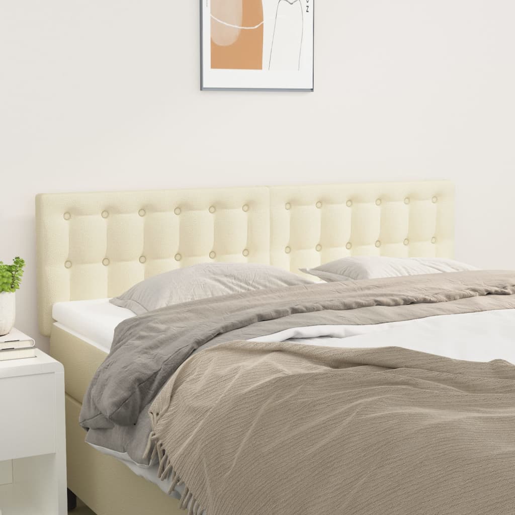 Čela Postele Krémová 144X5X78/88 Cm Umělá Kůže