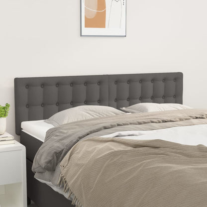 Čelo Postele 2 Ks Šedé 90X5X78/88 Cm Umělá Kůže Šedá