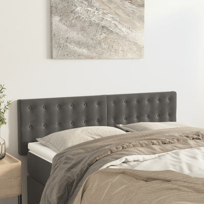 Čelo Postele 4 Ks Tmavě Šedé 80 X 5 X 78/88 Cm Samet Tmavě Šedá