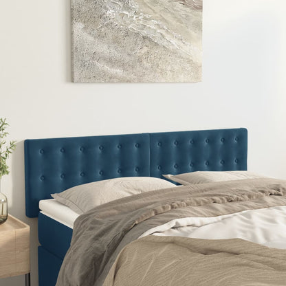 Čelo Postele 2 Ks Tmavě Modré 80 X 5 X 78/88 Cm Samet Tmavě Moddrá