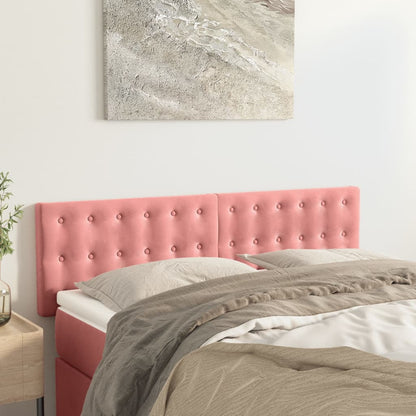 Čelo Postele 4 Ks Růžové 100X5X78/88 Cm Samet Růžová