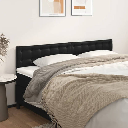 Čelo Postele 2 Ks Černé 100X5X78/88 Cm Umělá Kůže Černá