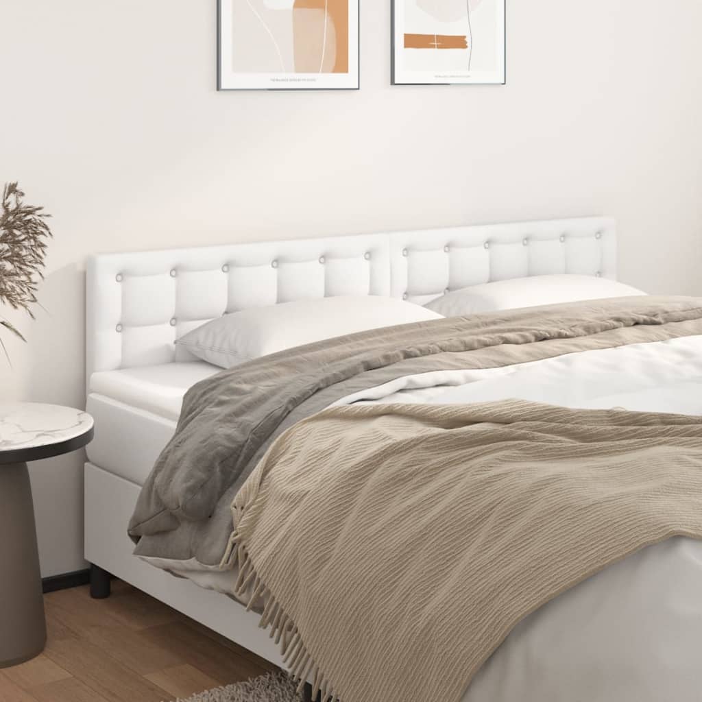 Čela Postele 4 Ks 72 X 5 X 78/88 Cm Umělá Kůže Bílá