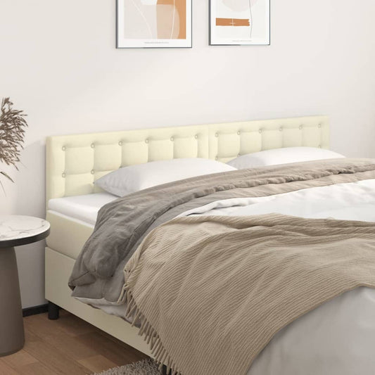 Čela Postele Krémová 160X5X78/88 Cm Umělá Kůže