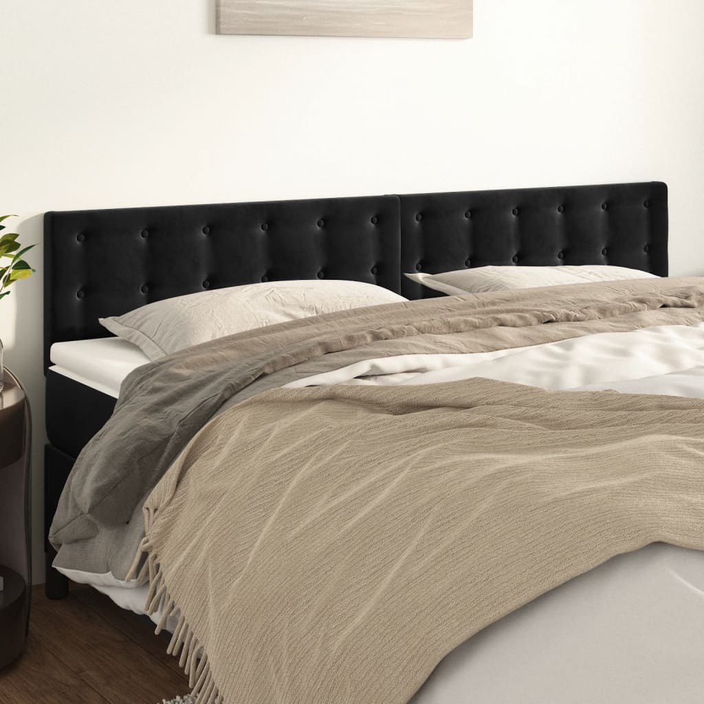 Čela Postele 4 Ks Černá 72 X 5 X 78/88 Cm Samet Černá