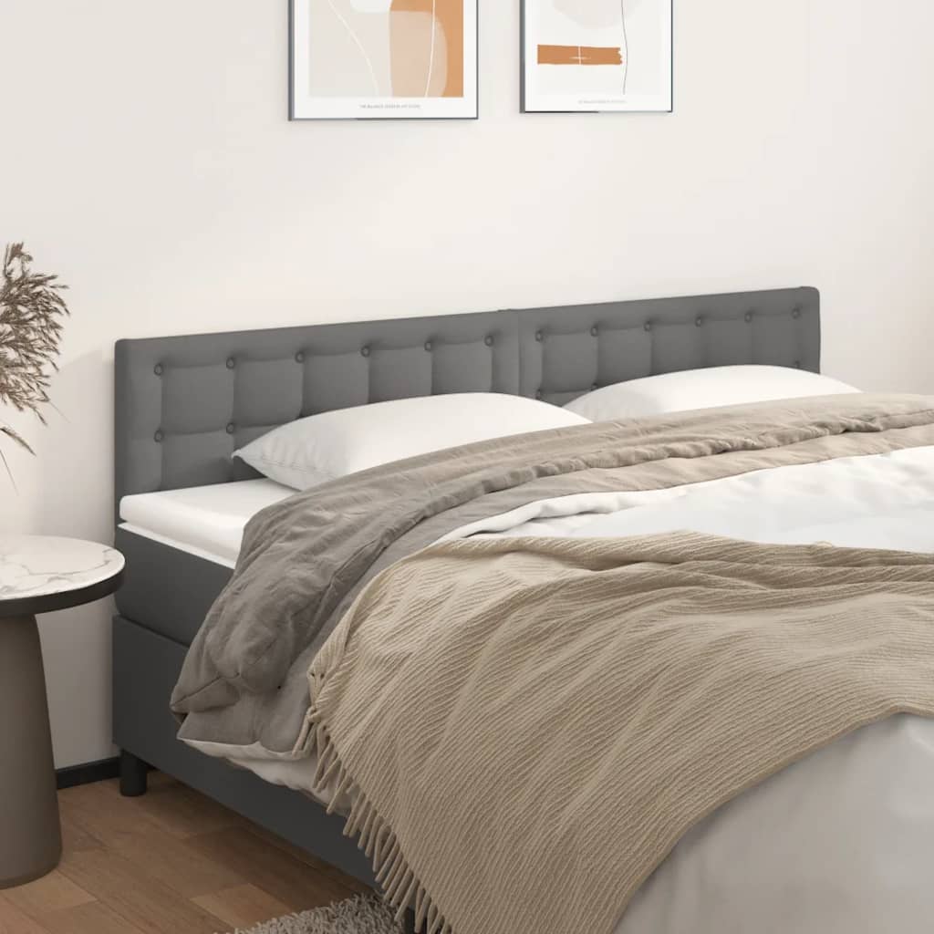 Čelo Postele 2 Ks Šedé 90X5X78/88 Cm Umělá Kůže Šedá