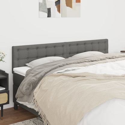 Čela Postele 4 Ks 72 X 5 X 78/88 Cm Textil Tmavě Šedá