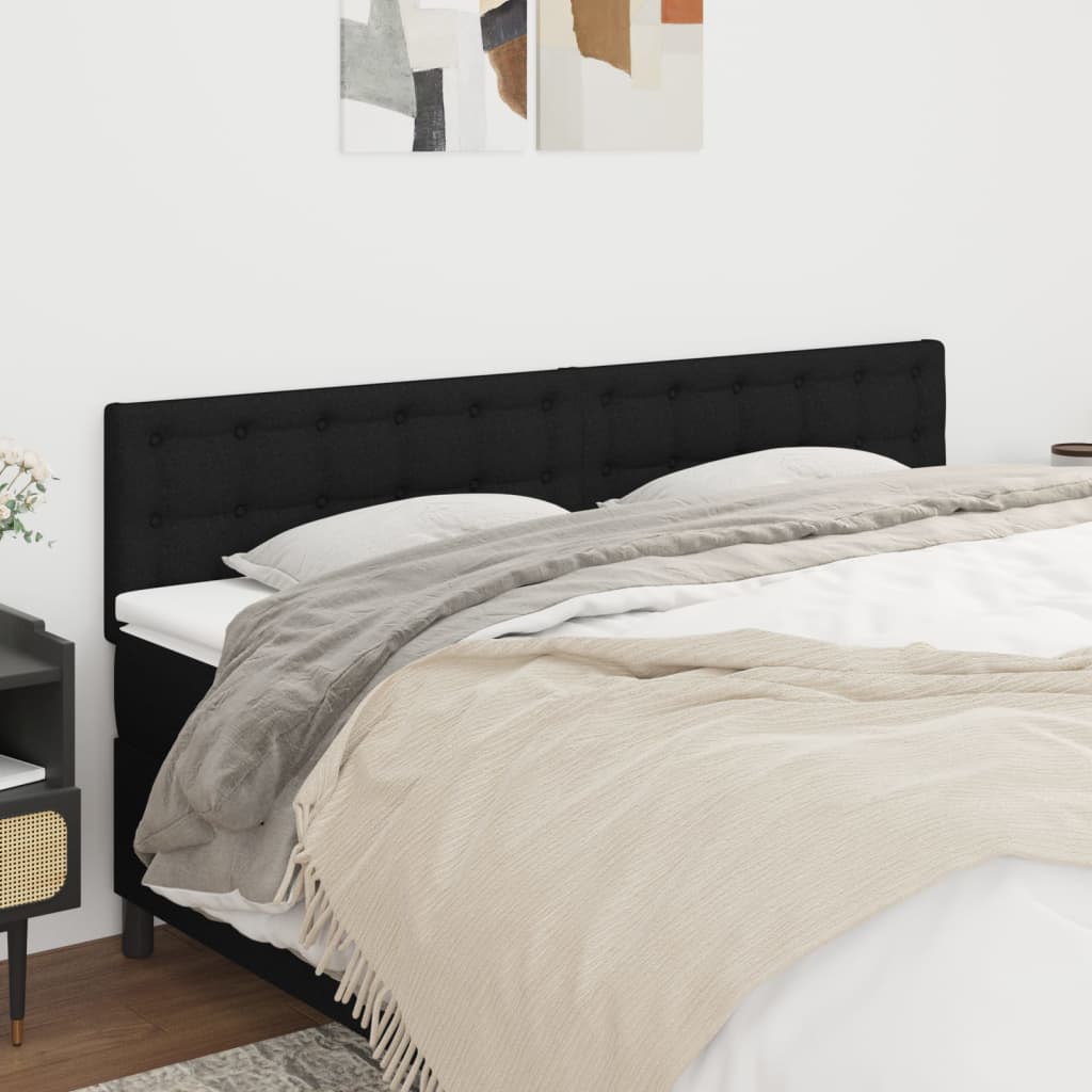 Čelo Postele 2 Ks Černé 90X5X78/88 Cm Textil Černá