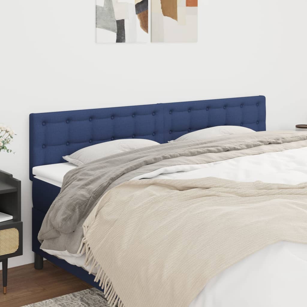 Čelo Postele 2 Ks Modré 80 X 5 X 78/88 Cm Textil Modrá
