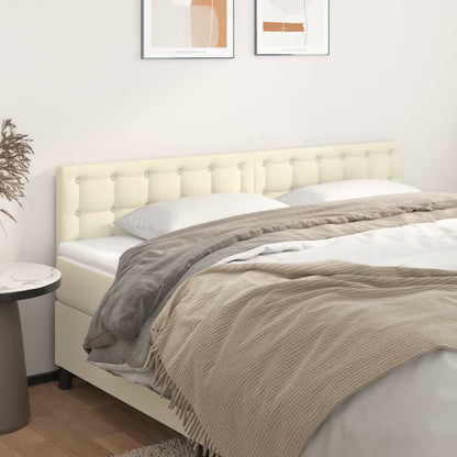 Čela Postele Krémová 200X5X78/88 Cm Umělá Kůže