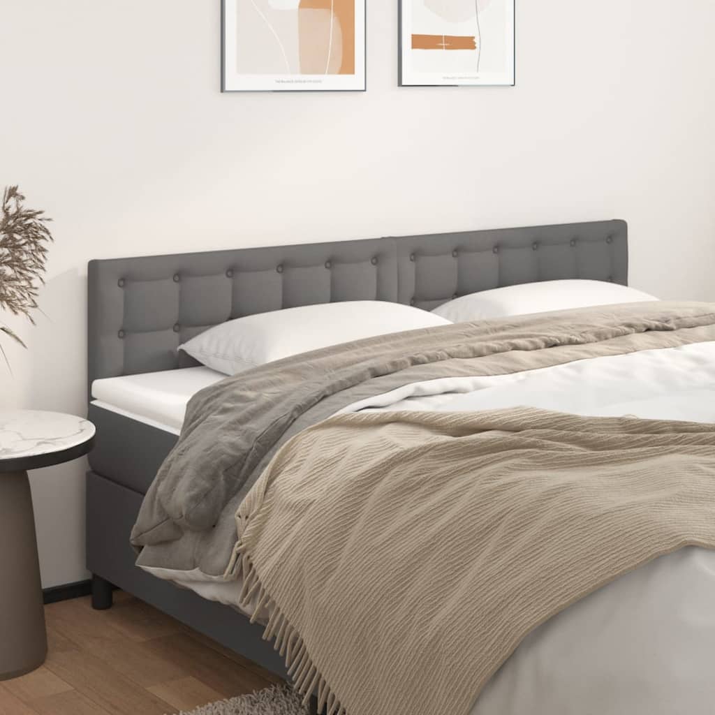 Čelo Postele 2 Ks Šedé 90X5X78/88 Cm Umělá Kůže Šedá
