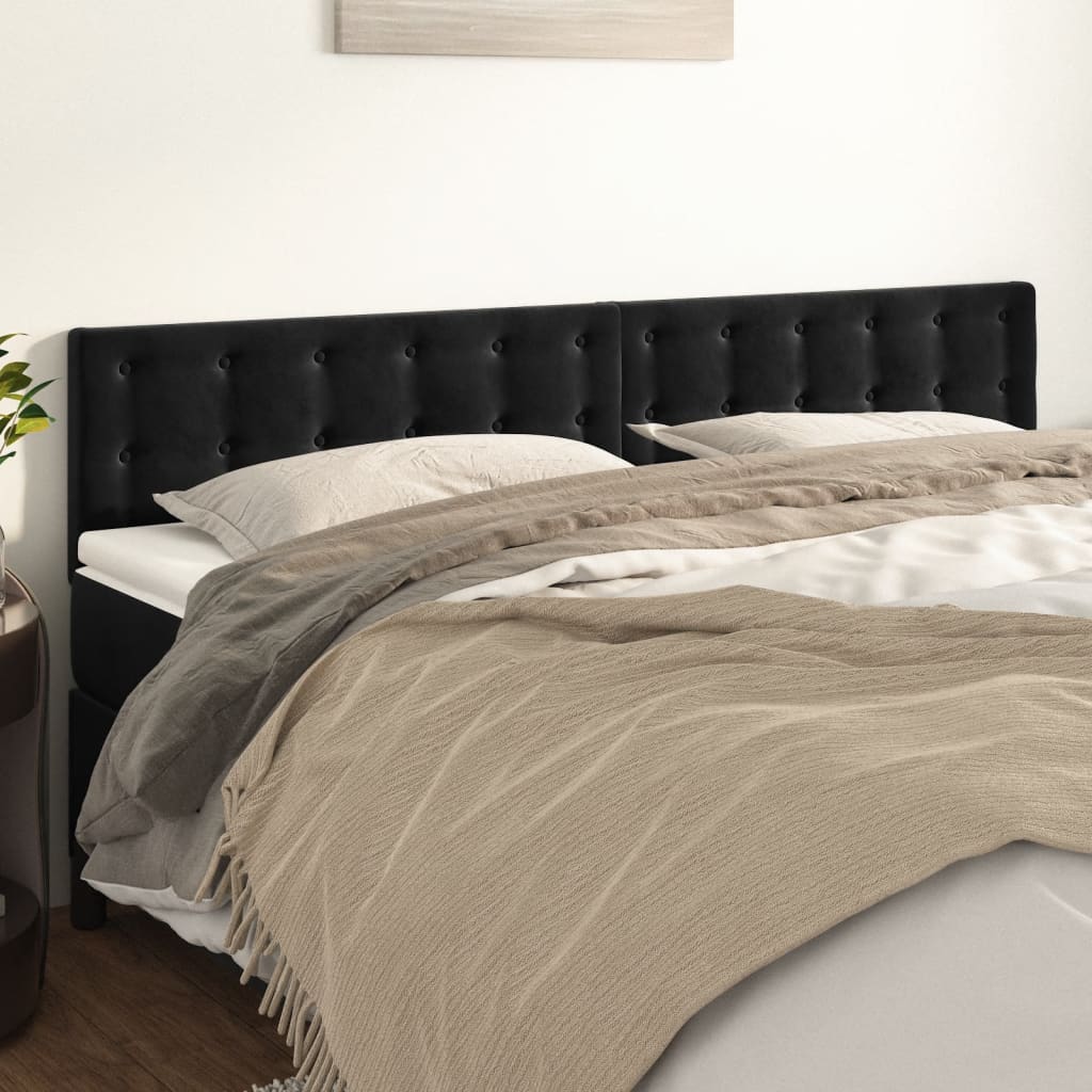 Čela Postele 4 Ks Černá 72 X 5 X 78/88 Cm Samet Černá
