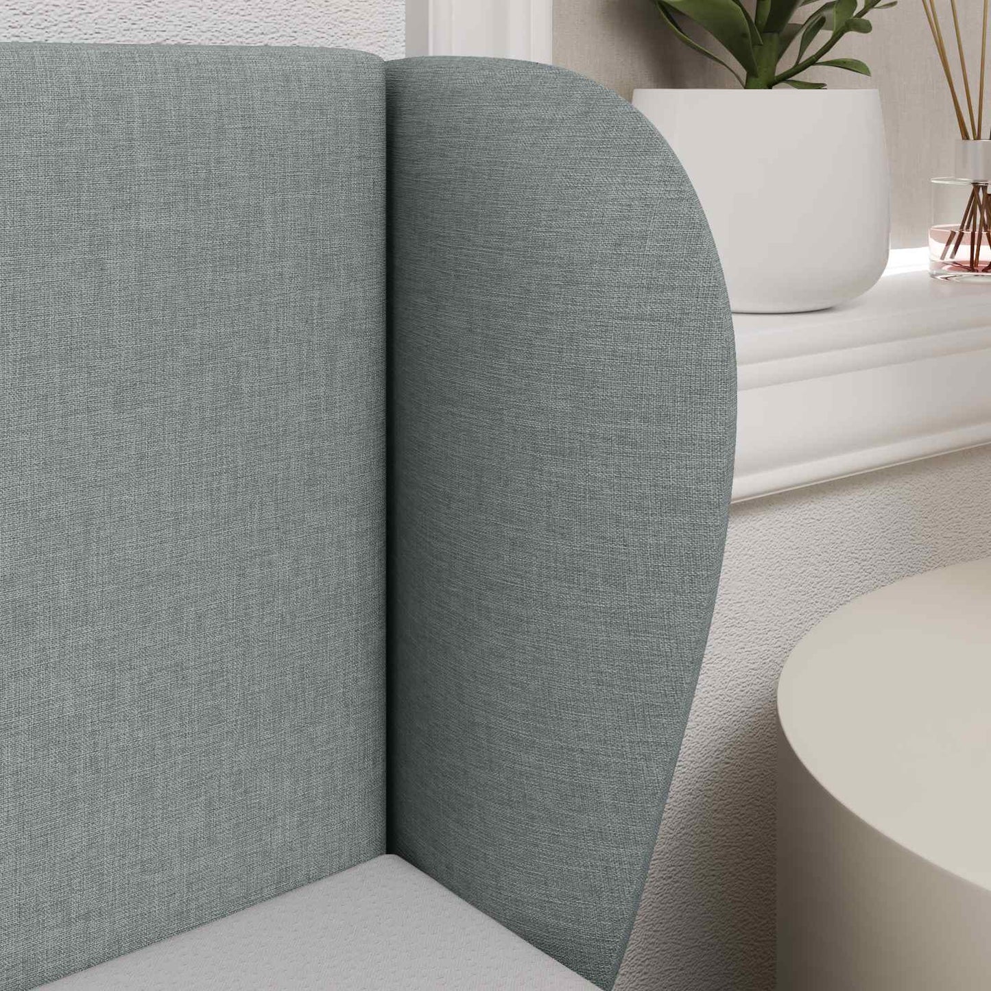 Uši Čela Postele Světle Šedá 40 X 23 X 6 Cm Textil