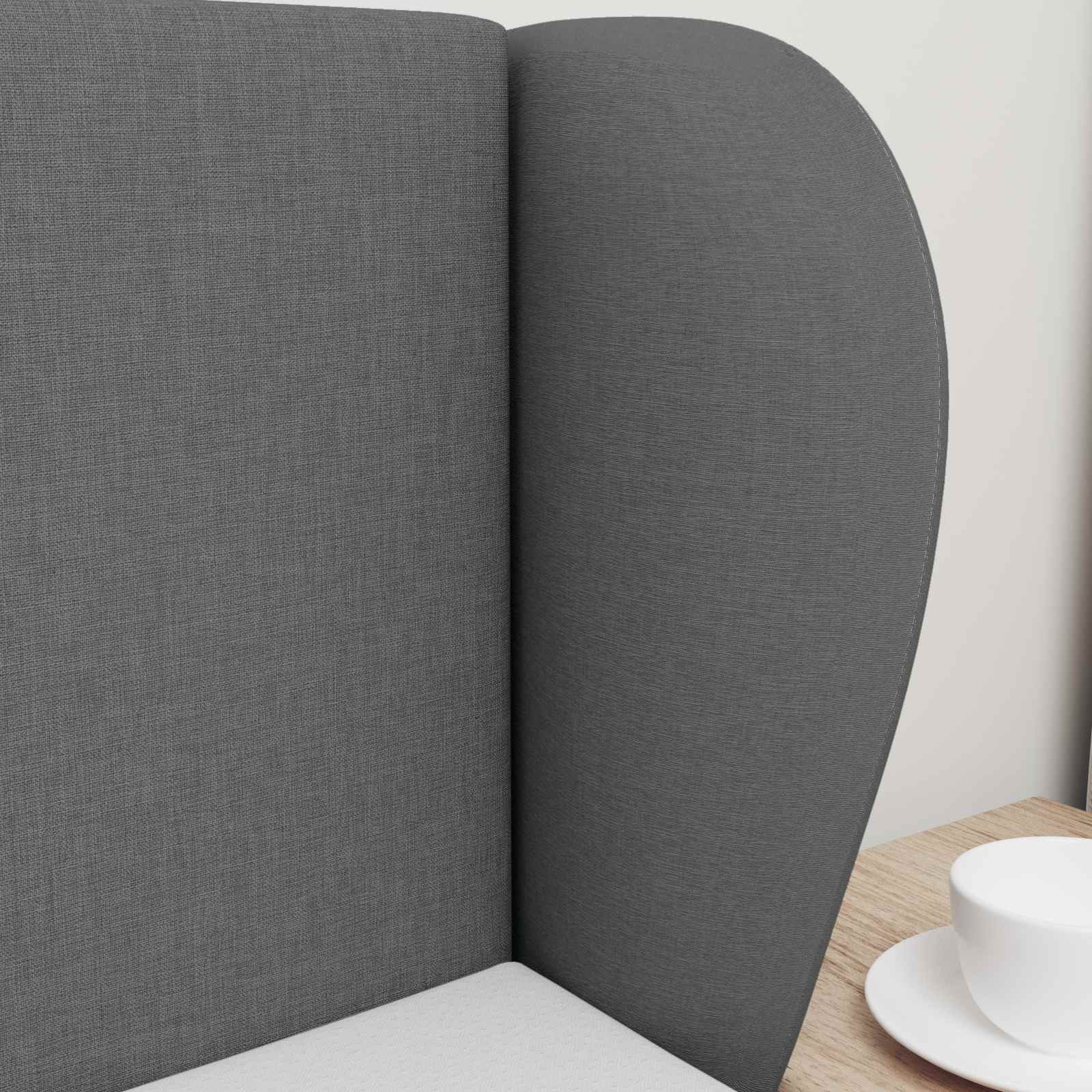 Uši Čela Postele Tmavě Šedá 40 X 23 X 6 Cm Textil