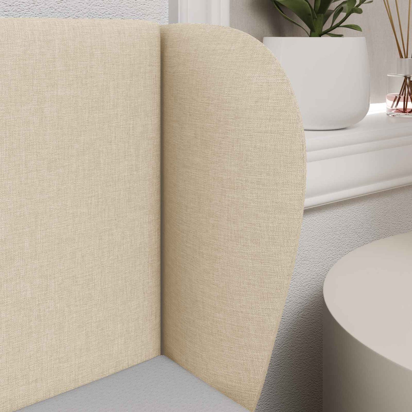 Uši Čela Postele Krémová 40 X 23 X 6 Cm Textil