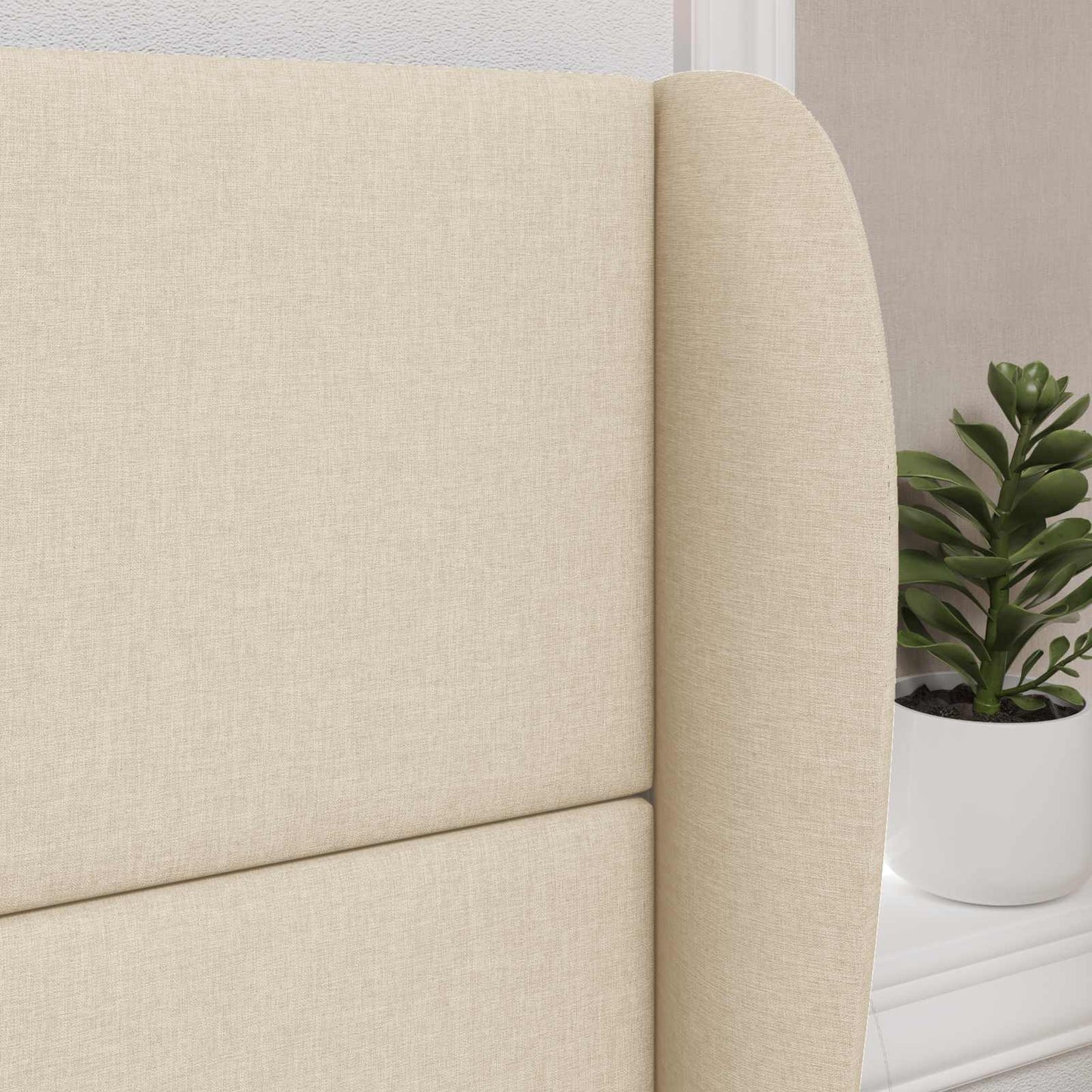 Uši Čela Postele Krémová 80 X 23 X 6 Cm Textil