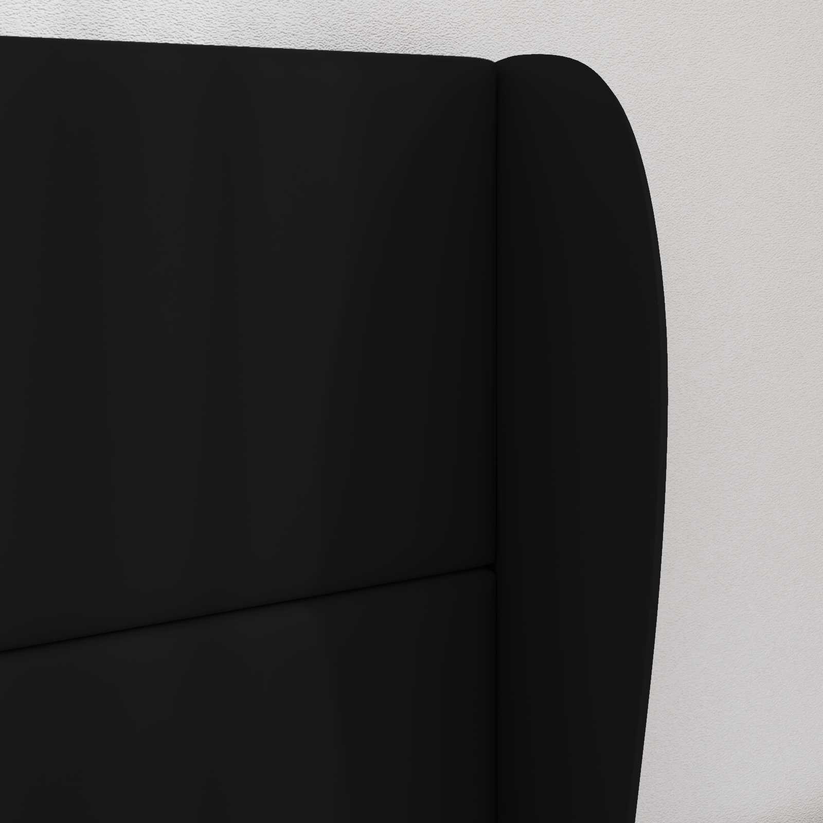 Uši Čela Postele Černá 80 X 23 X 6 Cm Pvc