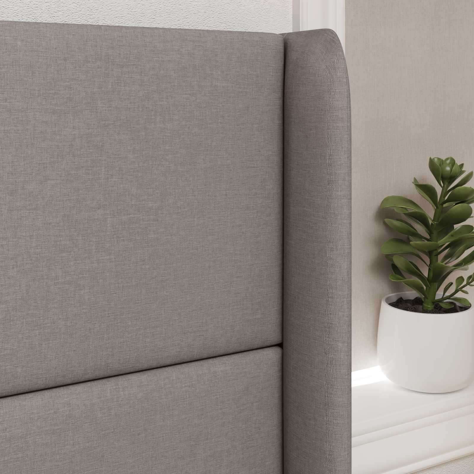 Uši Čela Postele Taupe 80 X 16 X 4 Cm Textil