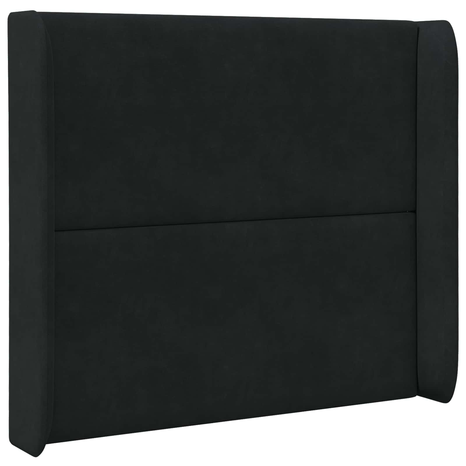 Uši Čela Postele Černá 80 X 16 X 4 Cm Samet