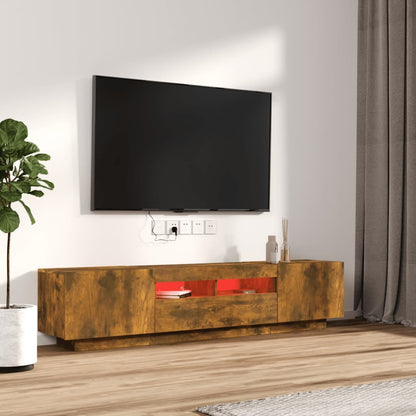 2Dílný Set Tv Skříněk S Led Světly Kompozitní Dřevo